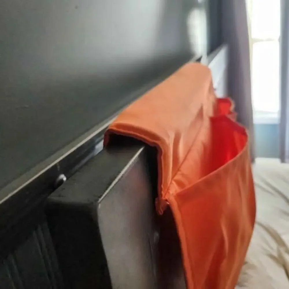 IKEA STICKAT Bed Storage Pocket Organizer Orange Felt Textile